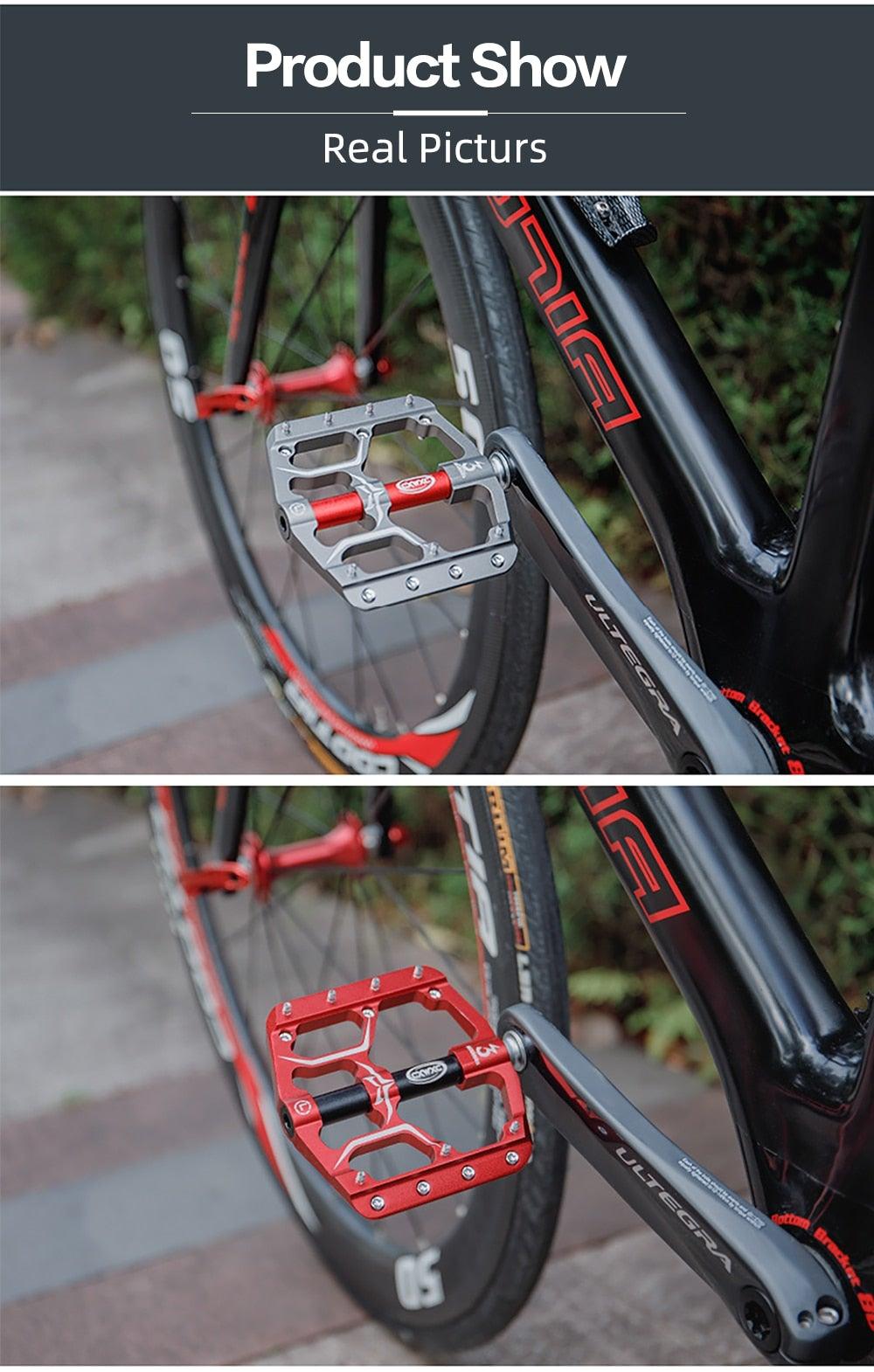 CXWXC Wide Platform Flat Bike Pedals, Aluminum Sealed Bearings