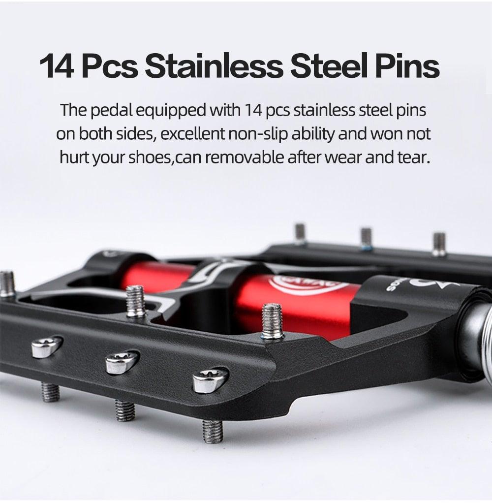 CXWXC Wide Platform Flat Bike Pedals, Aluminum Sealed Bearings