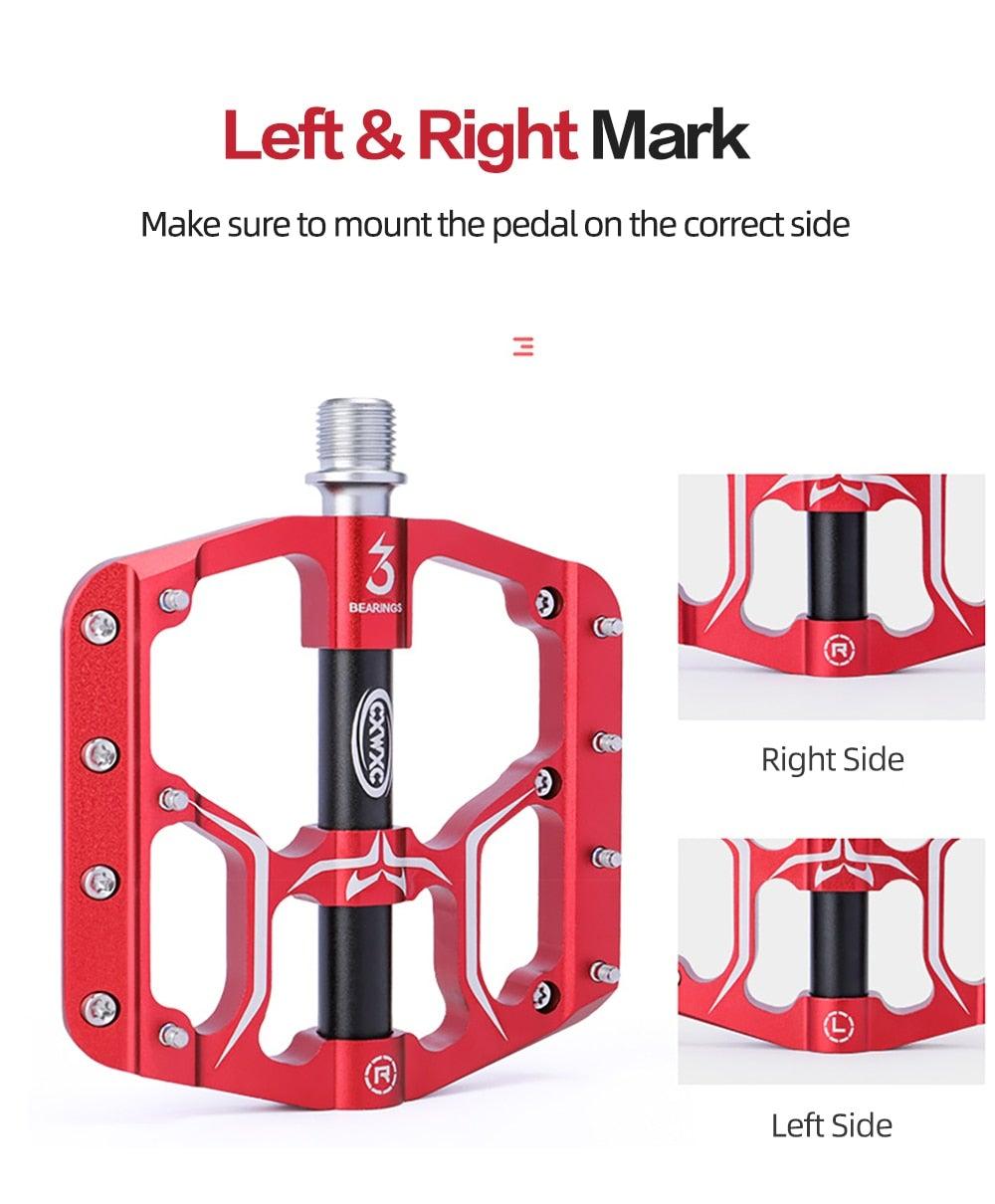 CXWXC Wide Platform Flat Bike Pedals, Aluminum Sealed Bearings