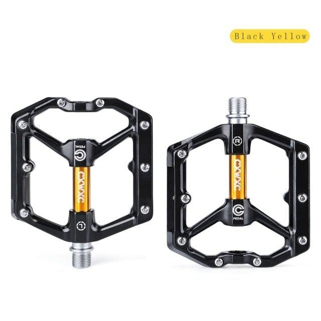 Aluminum Mountain Bike Flat Pedals with 3 Sealed Bearings