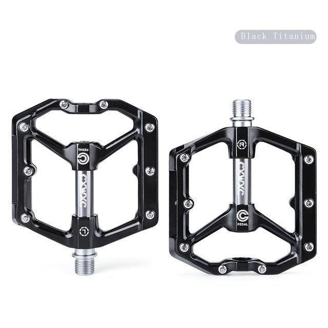 Aluminum Mountain Bike Flat Pedals with 3 Sealed Bearings