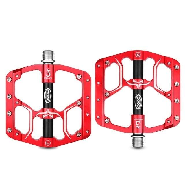 Aluminum Mountain Bike Flat Pedals with 3 Sealed Bearings