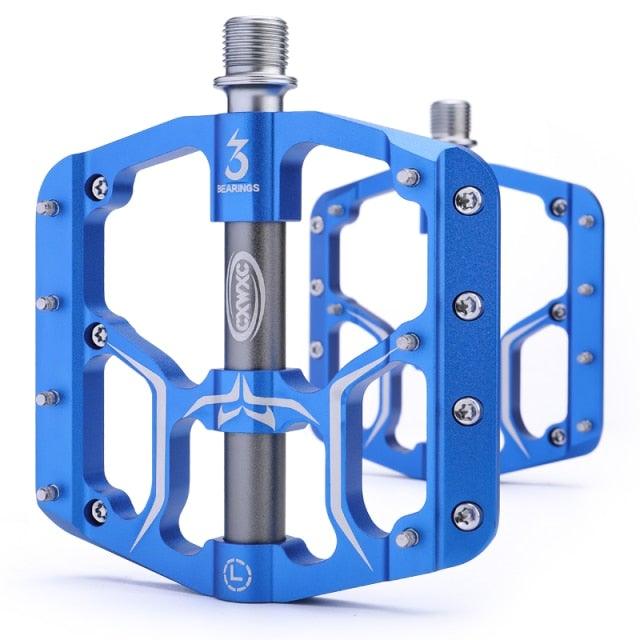 Aluminum Mountain Bike Flat Pedals with 3 Sealed Bearings