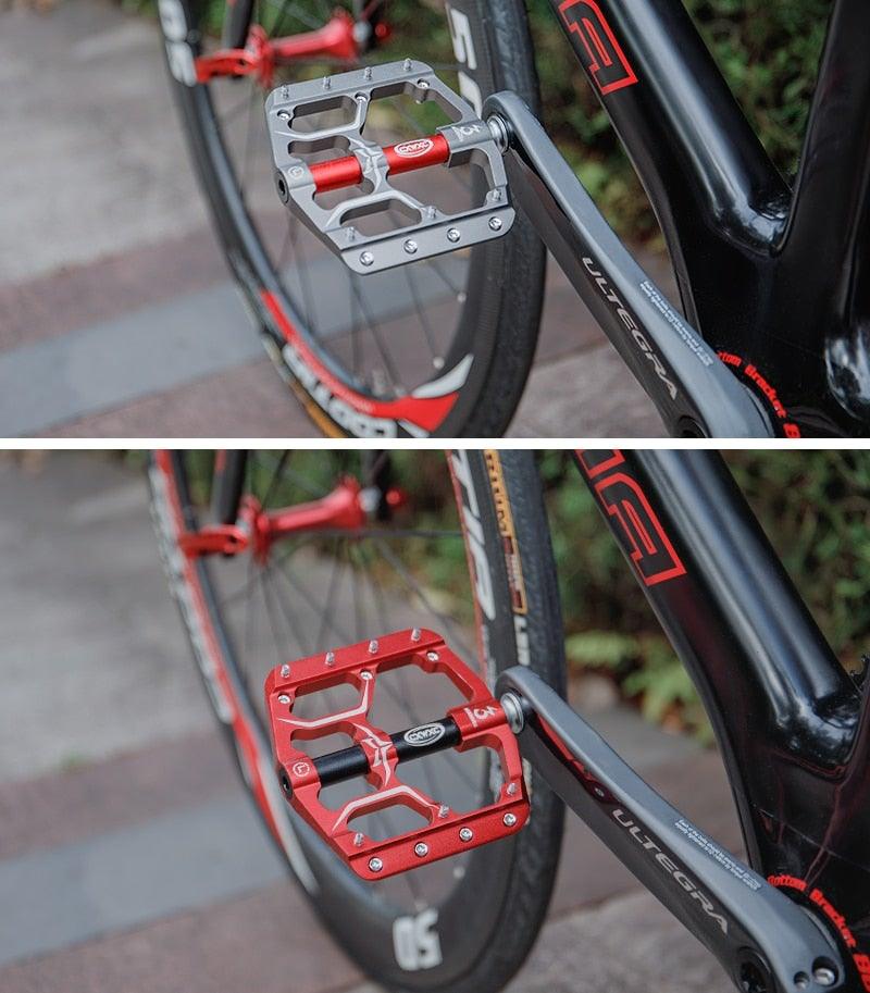 Aluminum Mountain Bike Flat Pedals with 3 Sealed Bearings