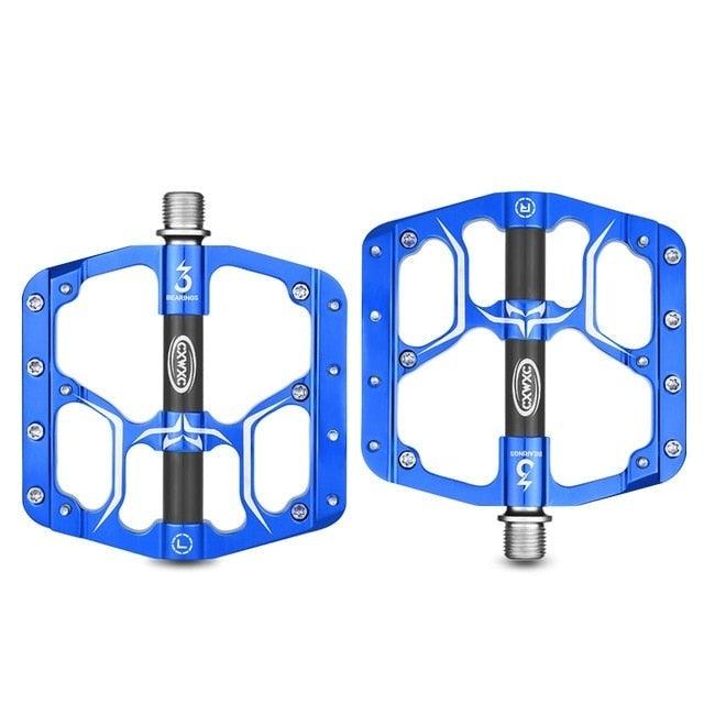 Aluminum Mountain Bike Flat Pedals with 3 Sealed Bearings