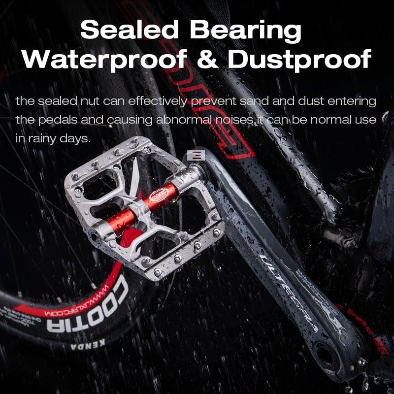Aluminum Mountain Bike Flat Pedals with 3 Sealed Bearings