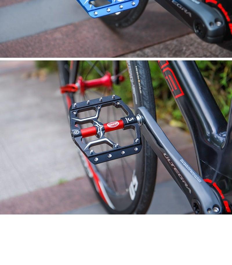 Aluminum Mountain Bike Flat Pedals with 3 Sealed Bearings
