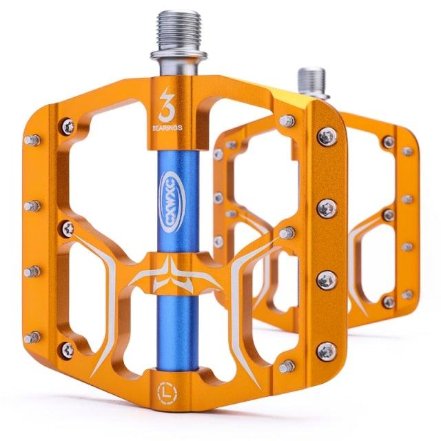 Aluminum Mountain Bike Flat Pedals with 3 Sealed Bearings