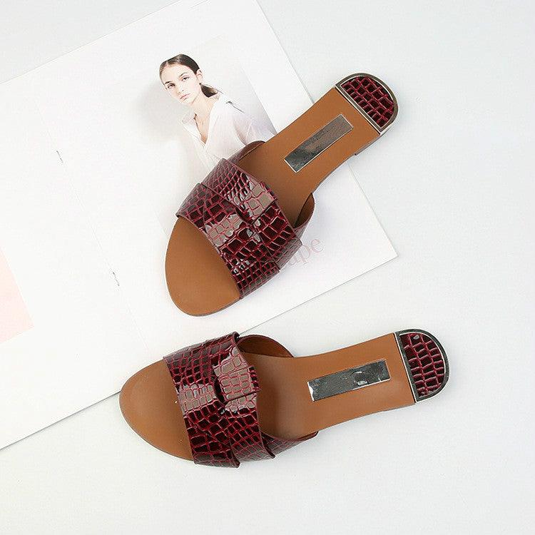 Elegant Leather Flat Sandals: Comfortable Slip-On Loafers