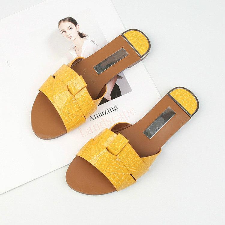 Elegant Leather Flat Sandals: Comfortable Slip-On Loafers