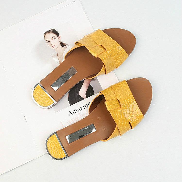 Elegant Leather Flat Sandals: Comfortable Slip-On Loafers