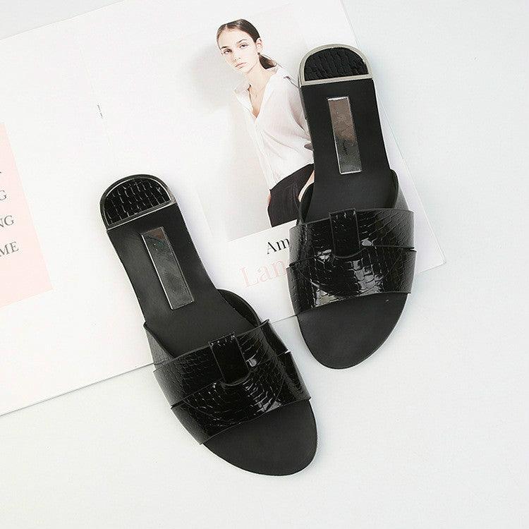 Elegant Leather Flat Sandals: Comfortable Slip-On Loafers