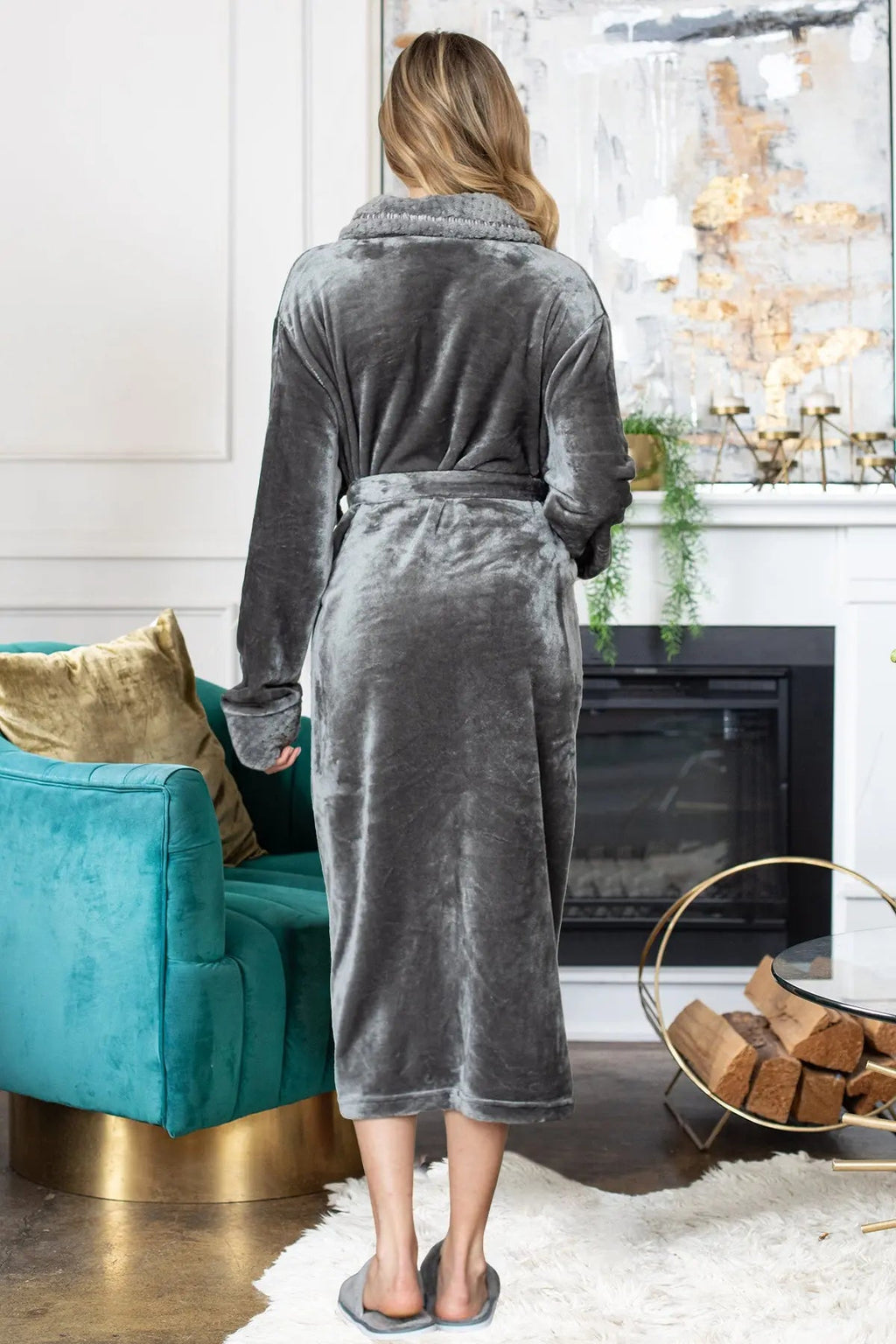 Women's Ultra Soft Plush Bathrobe - Cozy Loungewear Spa Robe - Image 39