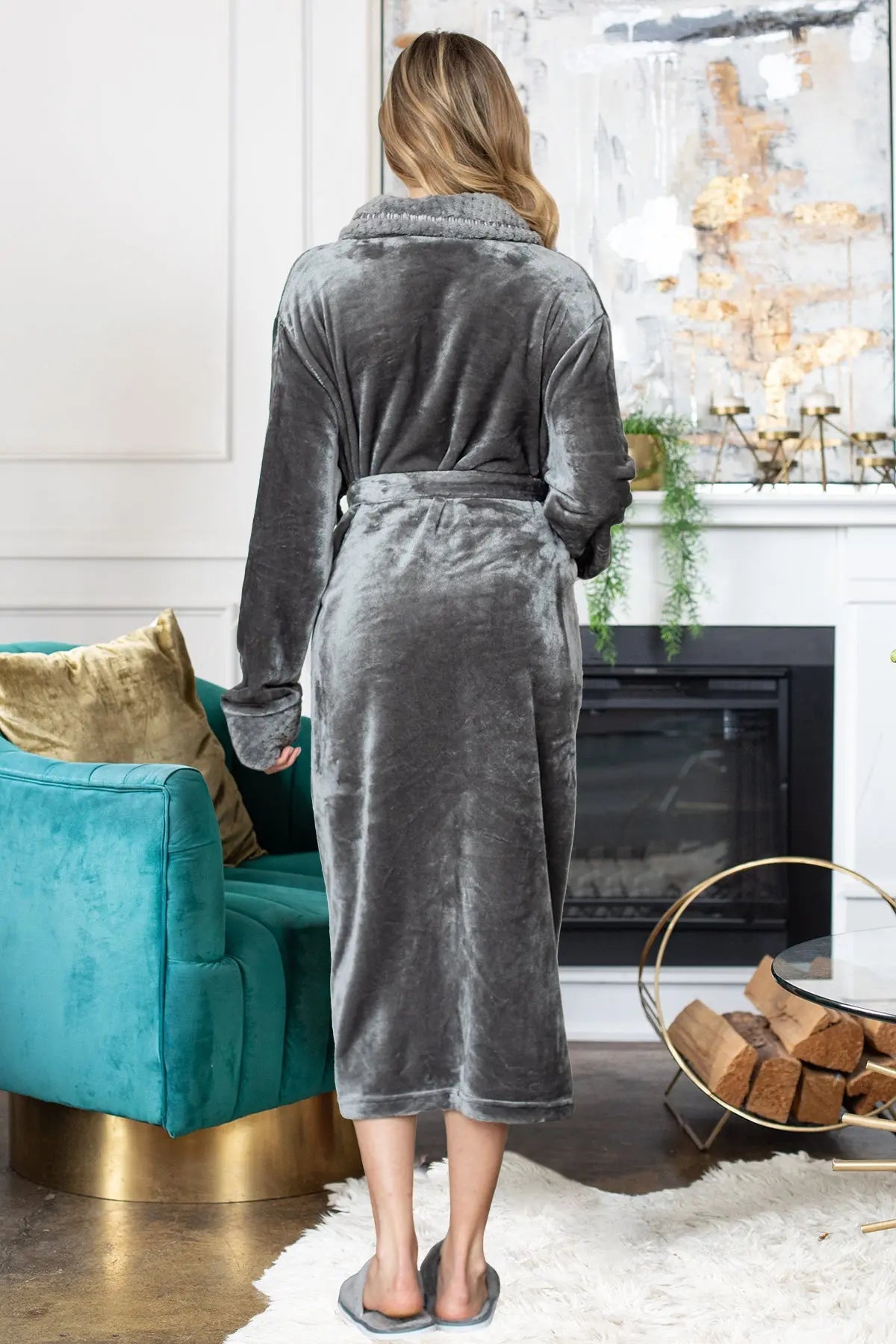 Women's Ultra Soft Plush Bathrobe - Cozy Loungewear Spa Robe - Image 39
