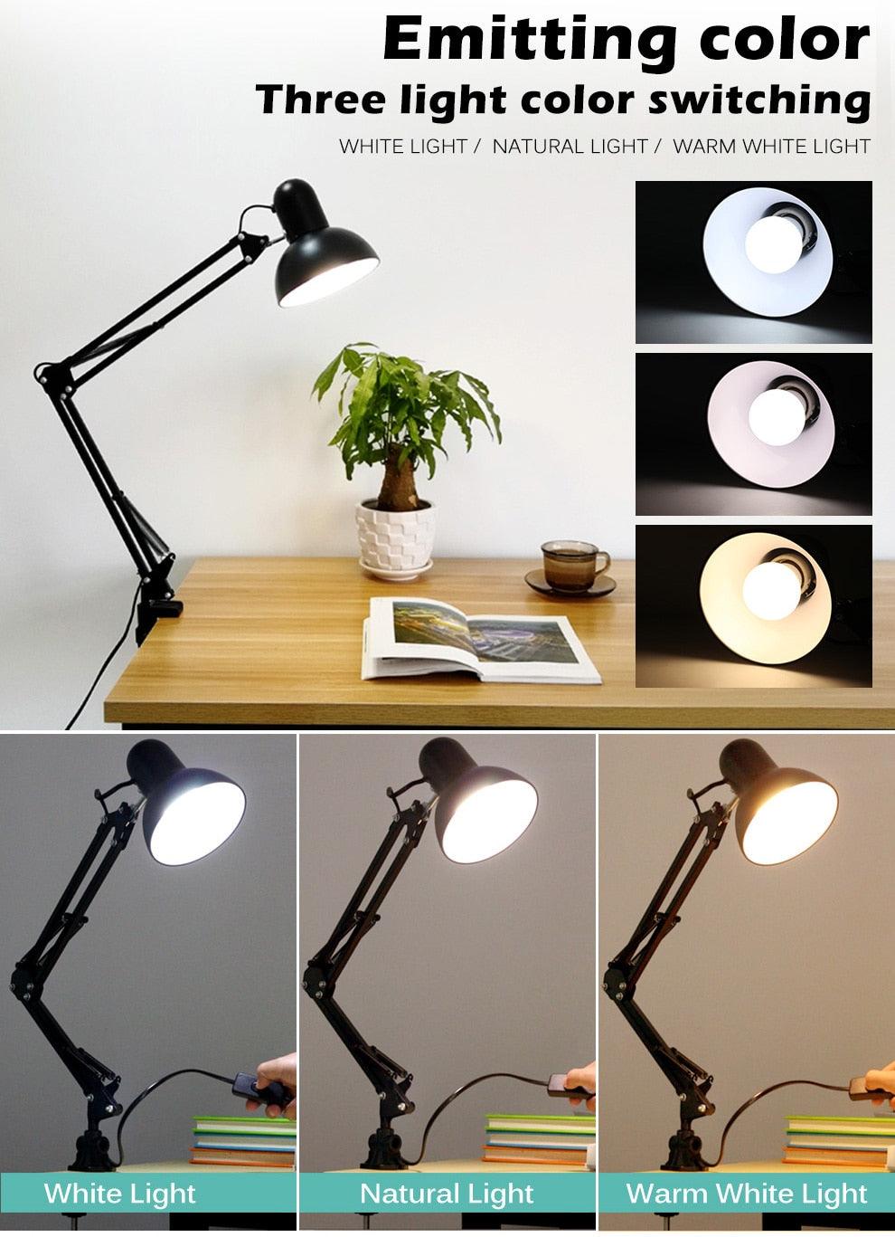 Modern Industrial Metal Architect Desk Lamp - Adjustable Reading Light