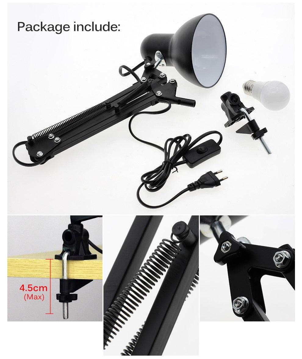Modern Industrial Metal Architect Desk Lamp - Adjustable Reading Light