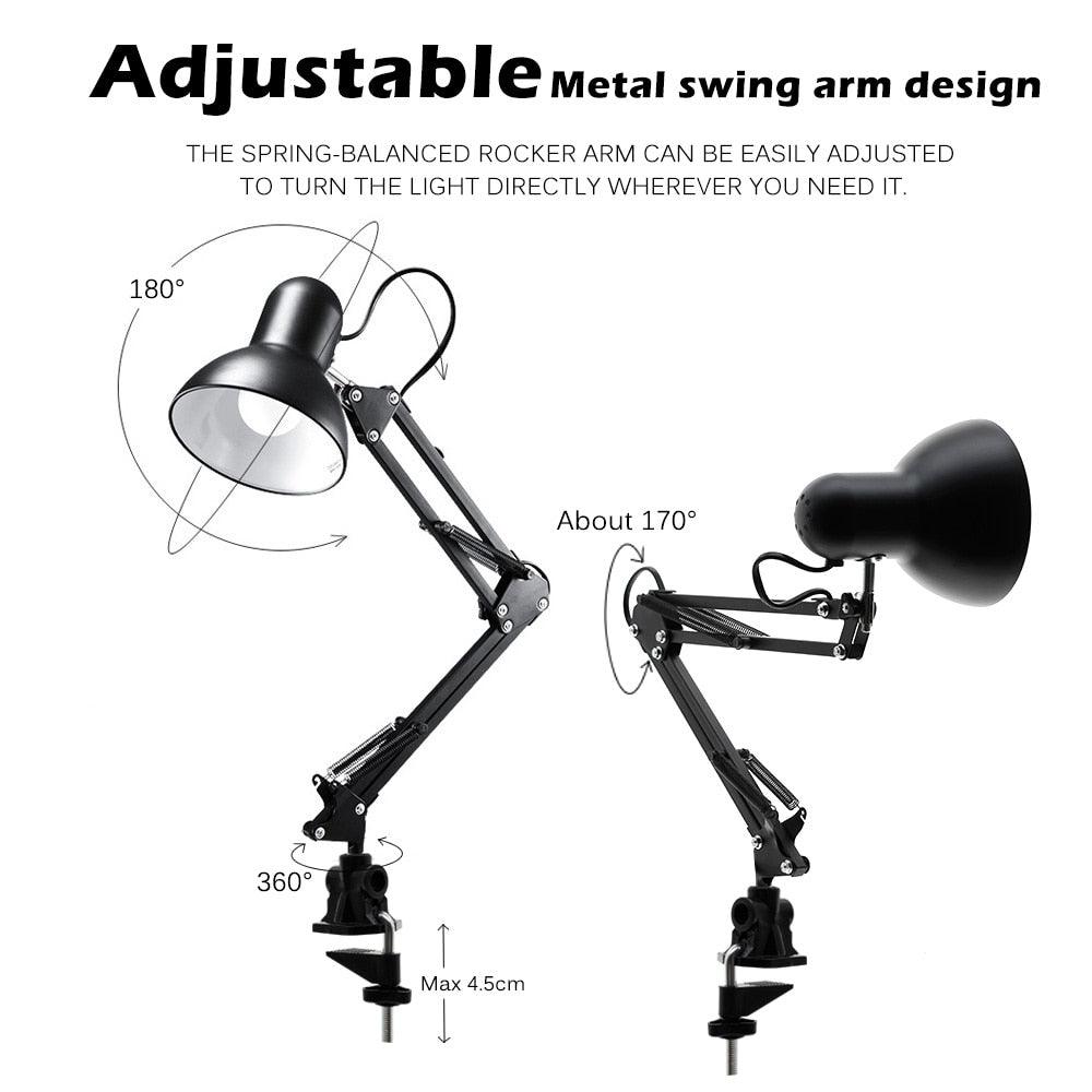Modern Industrial Metal Architect Desk Lamp - Adjustable Reading Light