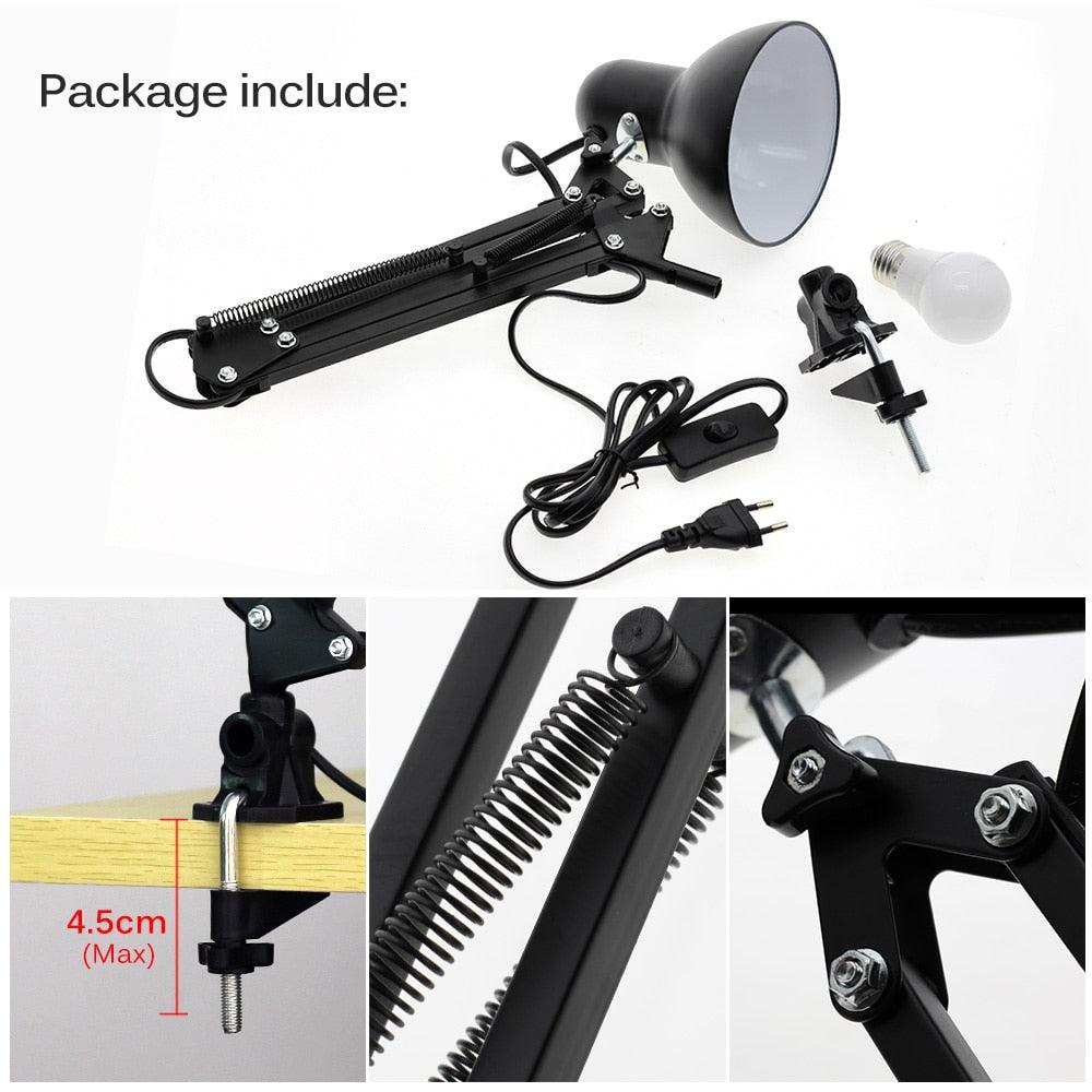 Modern Industrial Metal Architect Desk Lamp - Adjustable Reading Light