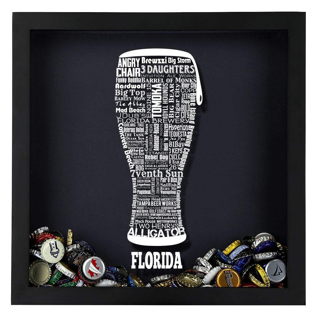 Florida Beer Typography Shadow Box