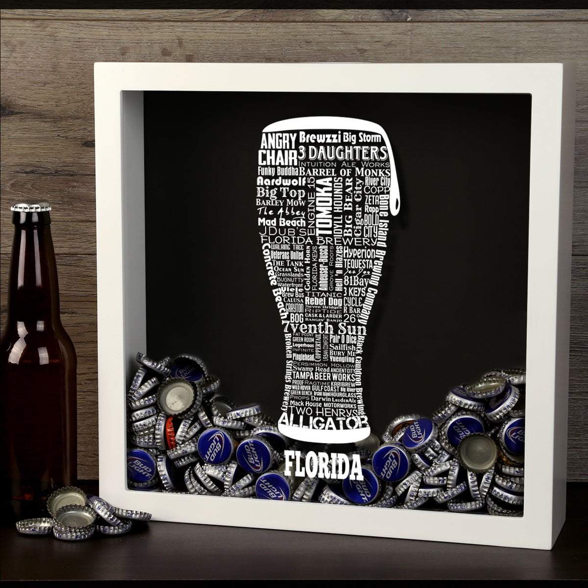 Florida Beer Typography Shadow Box