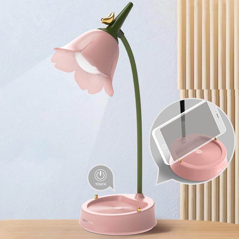 Cute Flower LED Touch Desk Lamp for Bedside Bedroom Decor