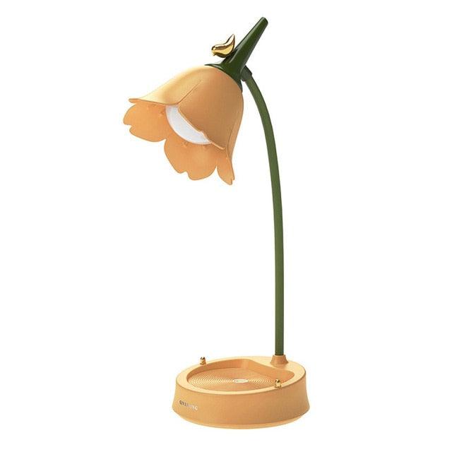 Cute Flower LED Touch Desk Lamp for Bedside Bedroom Decor