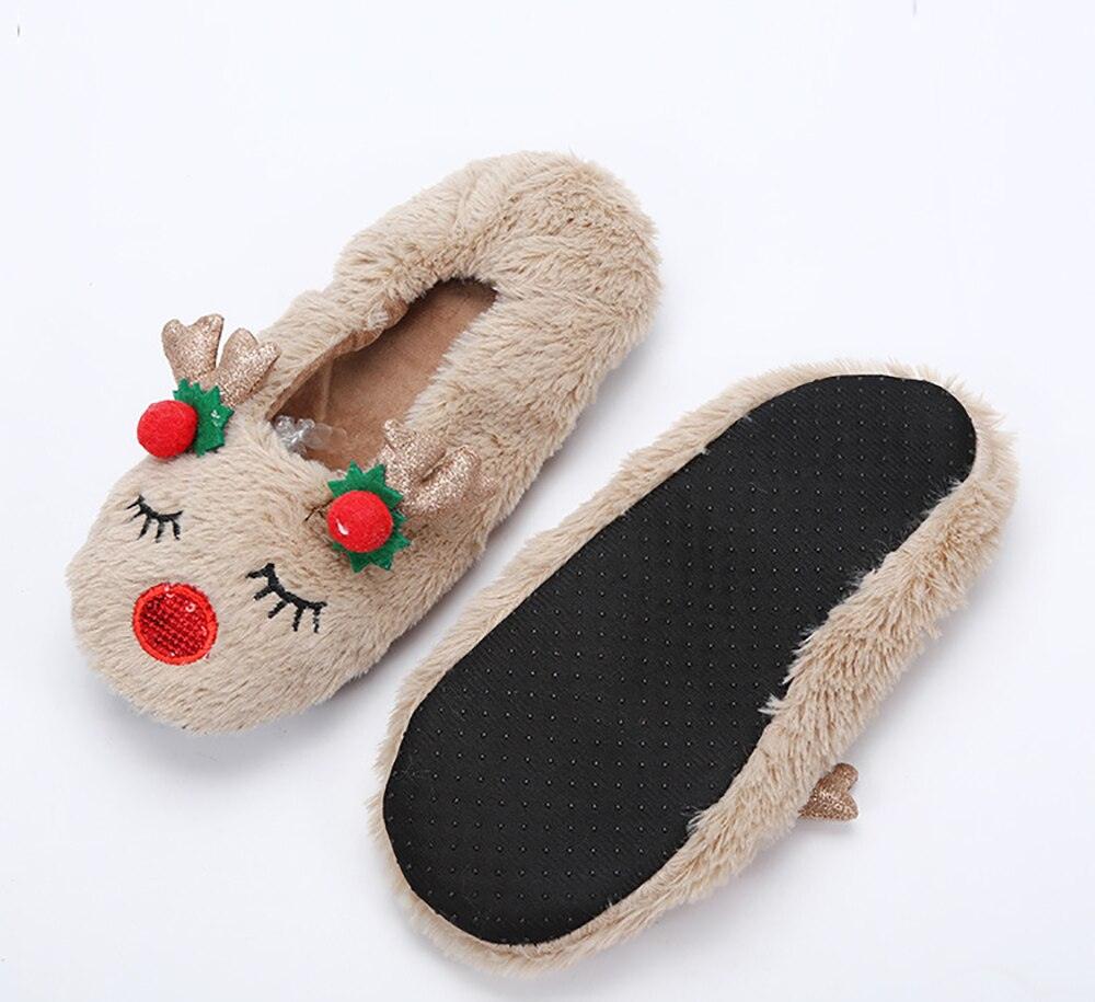 Women's Fuzzy Christmas Slippers, Memory Foam House Shoes