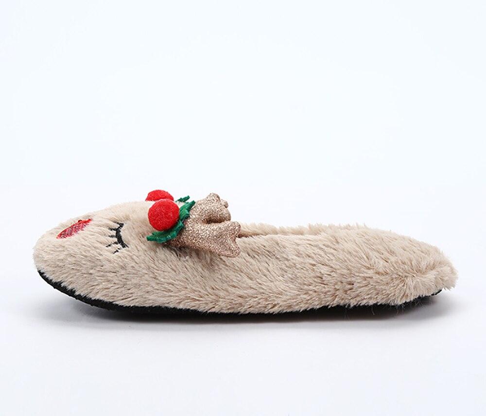 Women's Fuzzy Christmas Slippers, Memory Foam House Shoes