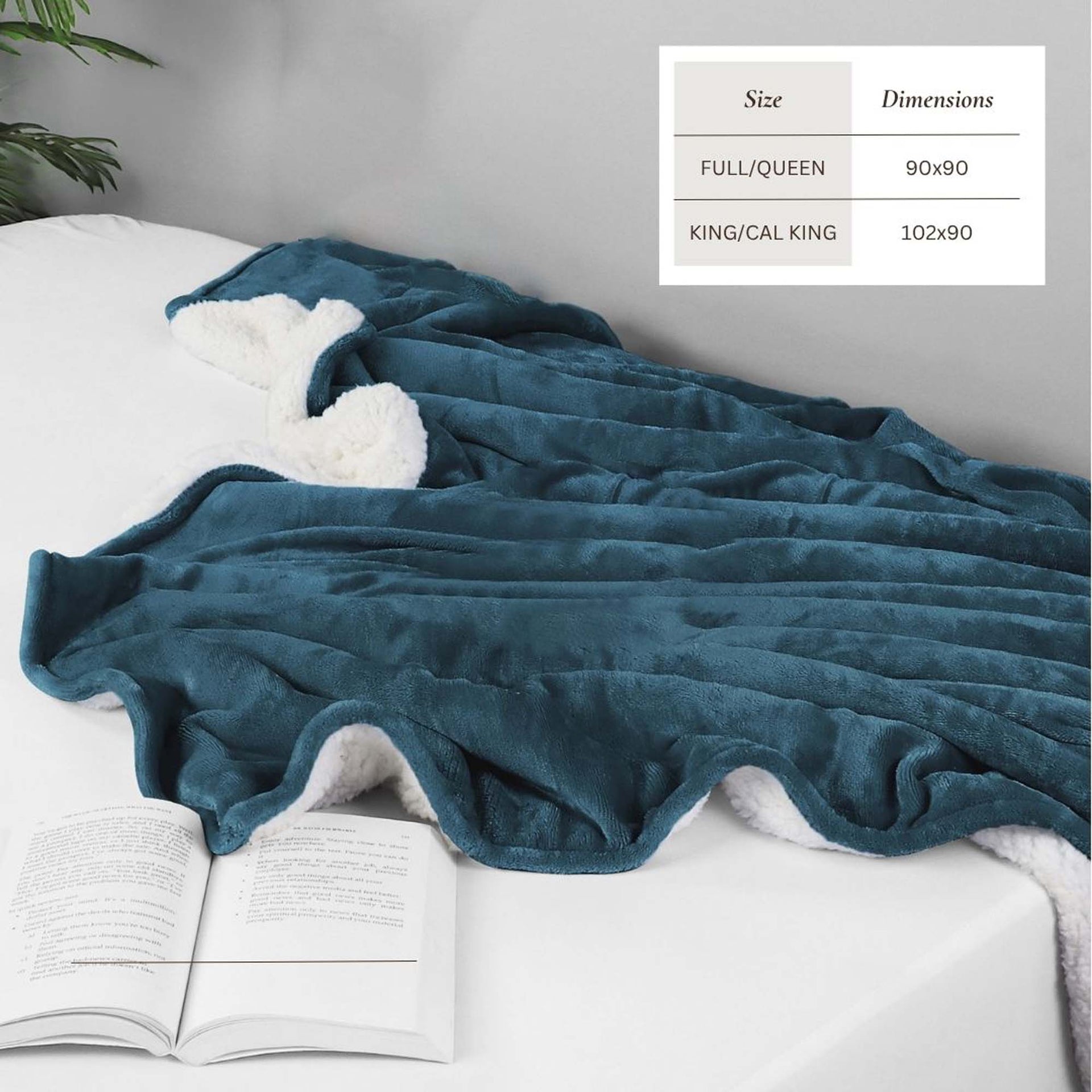 White Velvet Plush Sherpa Reversible Bed Blanket Ultra Soft