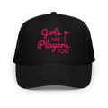 Girls Are Players, Too Embroidered Golf Trucker Hat