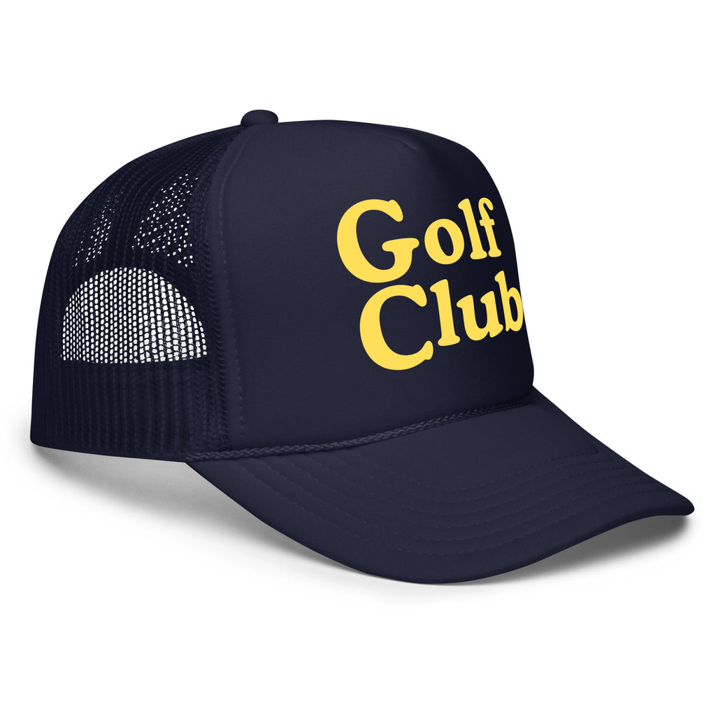 Golf Club Trucker Hat – Foam Mesh Hat with Golden Yellow Print