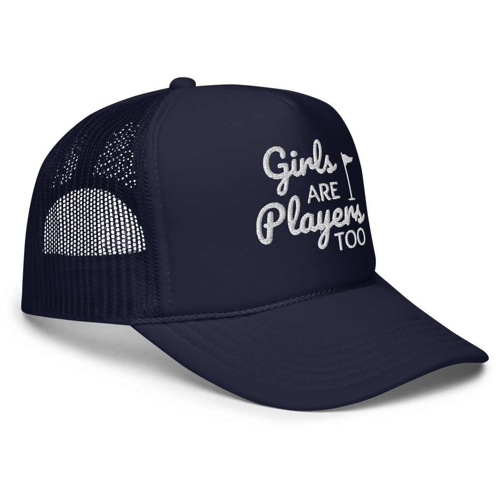 Girls Are Players, Too Embroidered Trucker Hat