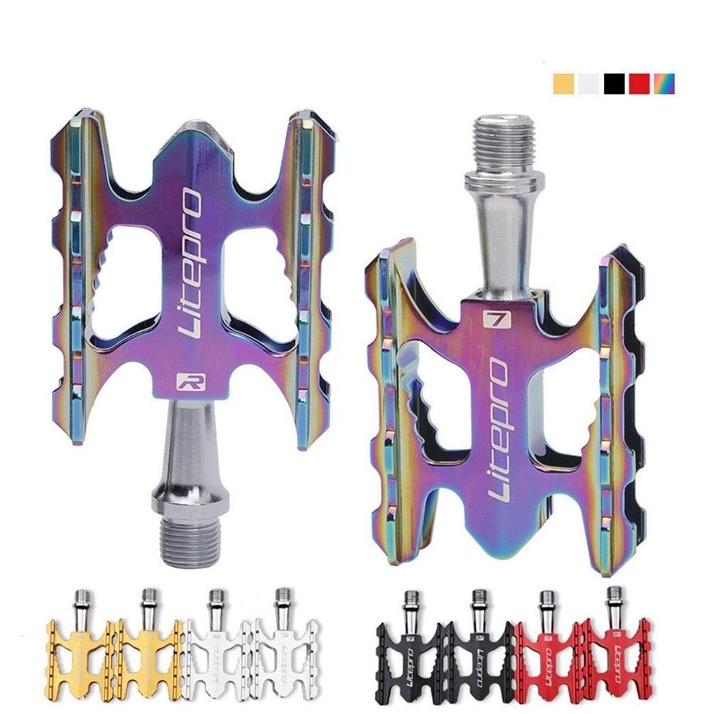 Ultra-light aluminum alloy bicycle pedals with non-slip platform and sealed bearings