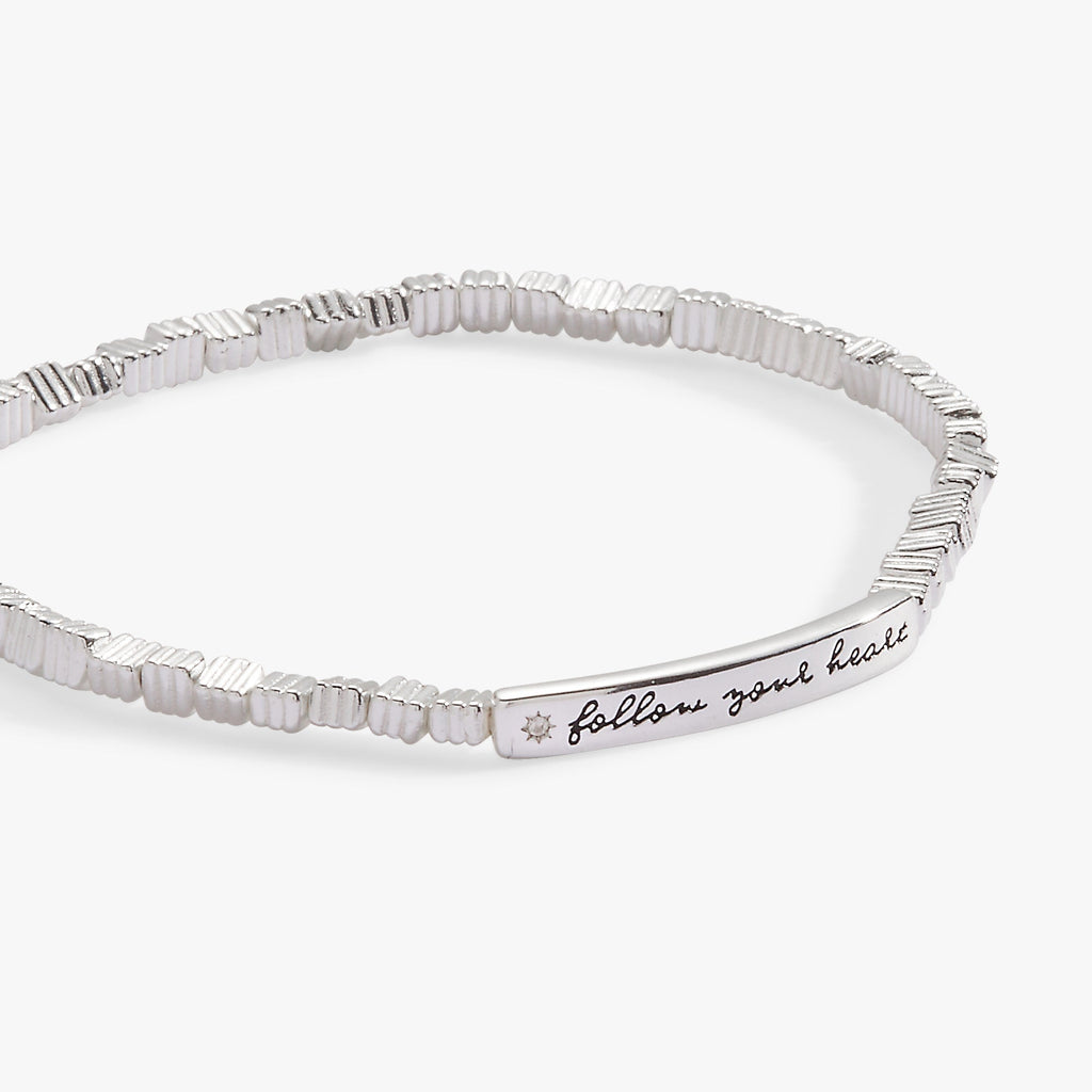 Follow Your Heart Stretch Bracelet with Crystal Star Detail