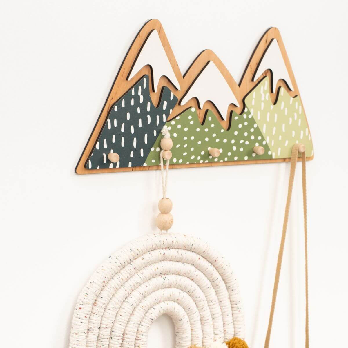 Mountain Wall Hooks for Nursery – Gender-Neutral Kid’s Wall Decor