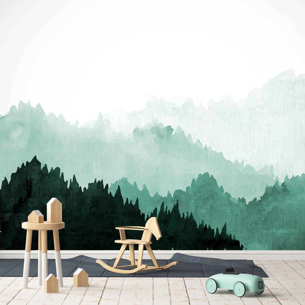 Dawson Modern Nature-Inspired Wallpaper in Green and White