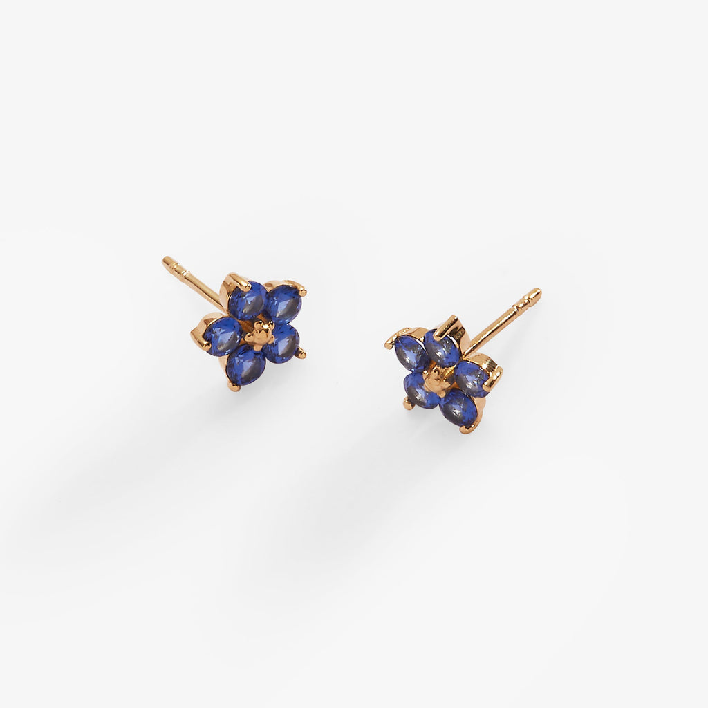 Crystal Forget-Me-Not Flower Stud Earrings for Everyday Wear