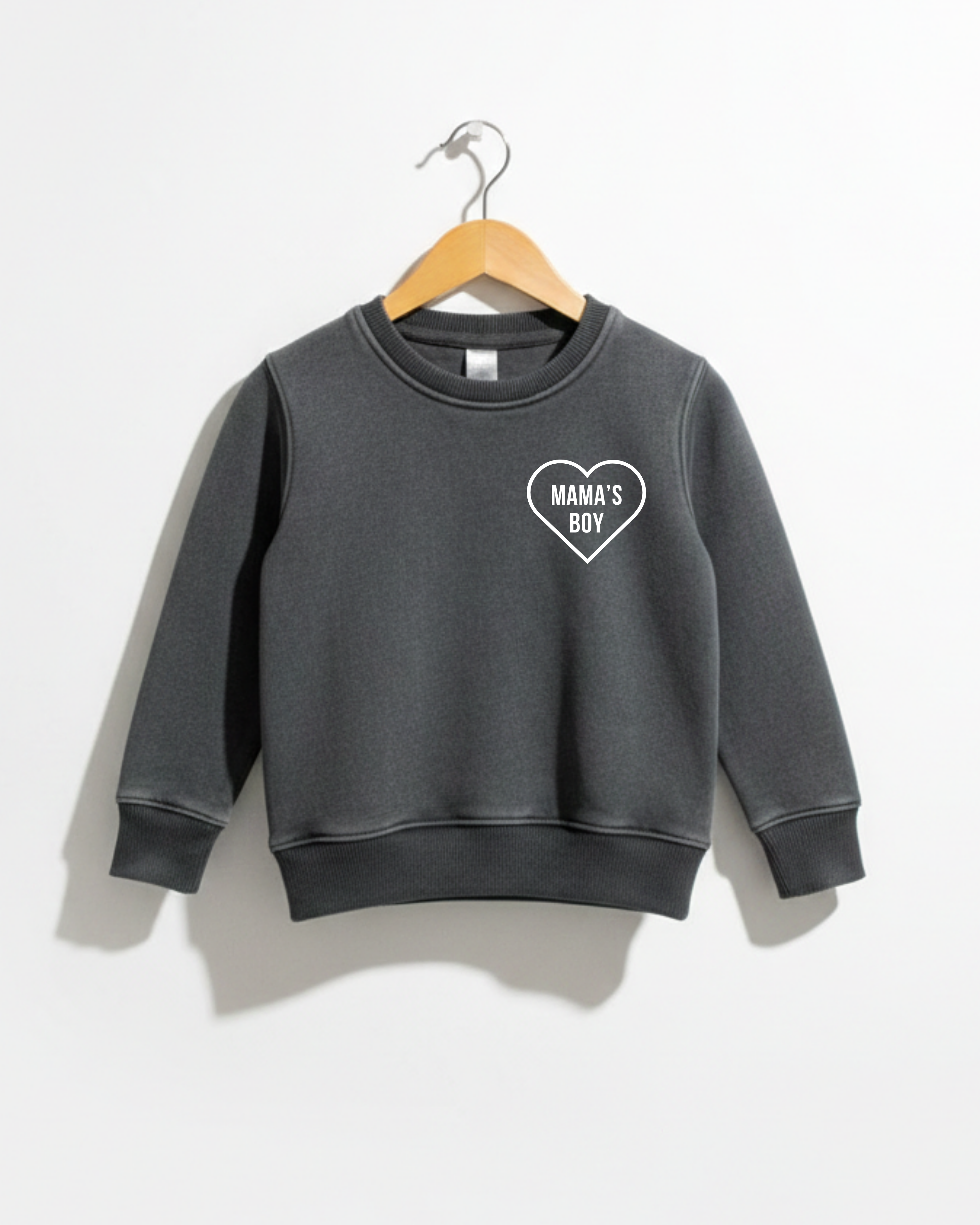 Mama's Boy Pocket Sweatshirt - Kids Minimalist Knit Pullover