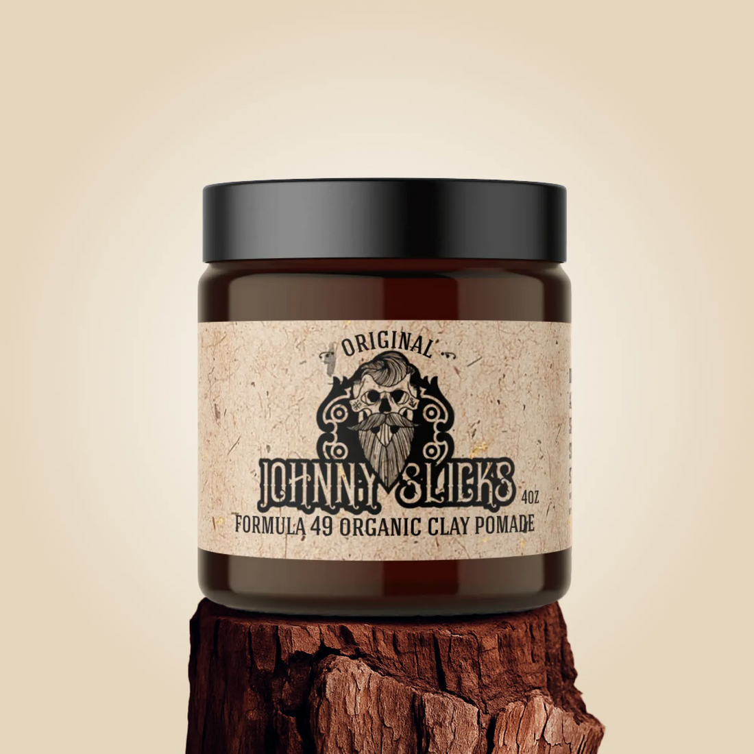 Formula 49 Organic Clay Pomade 4oz jar with matte black lid