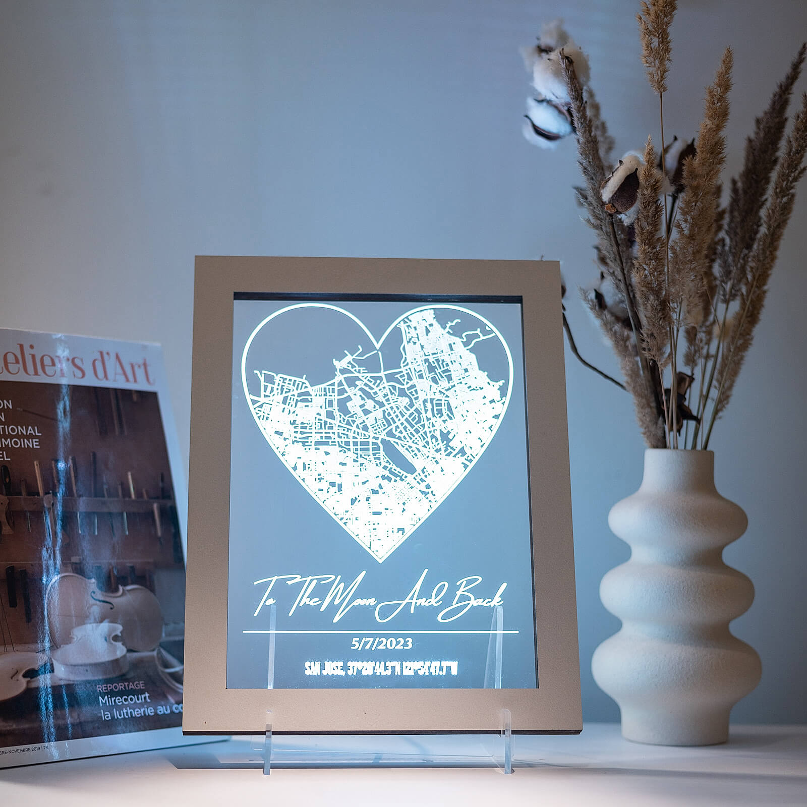 Custom City Map Light Frame - Personalized Urban Art