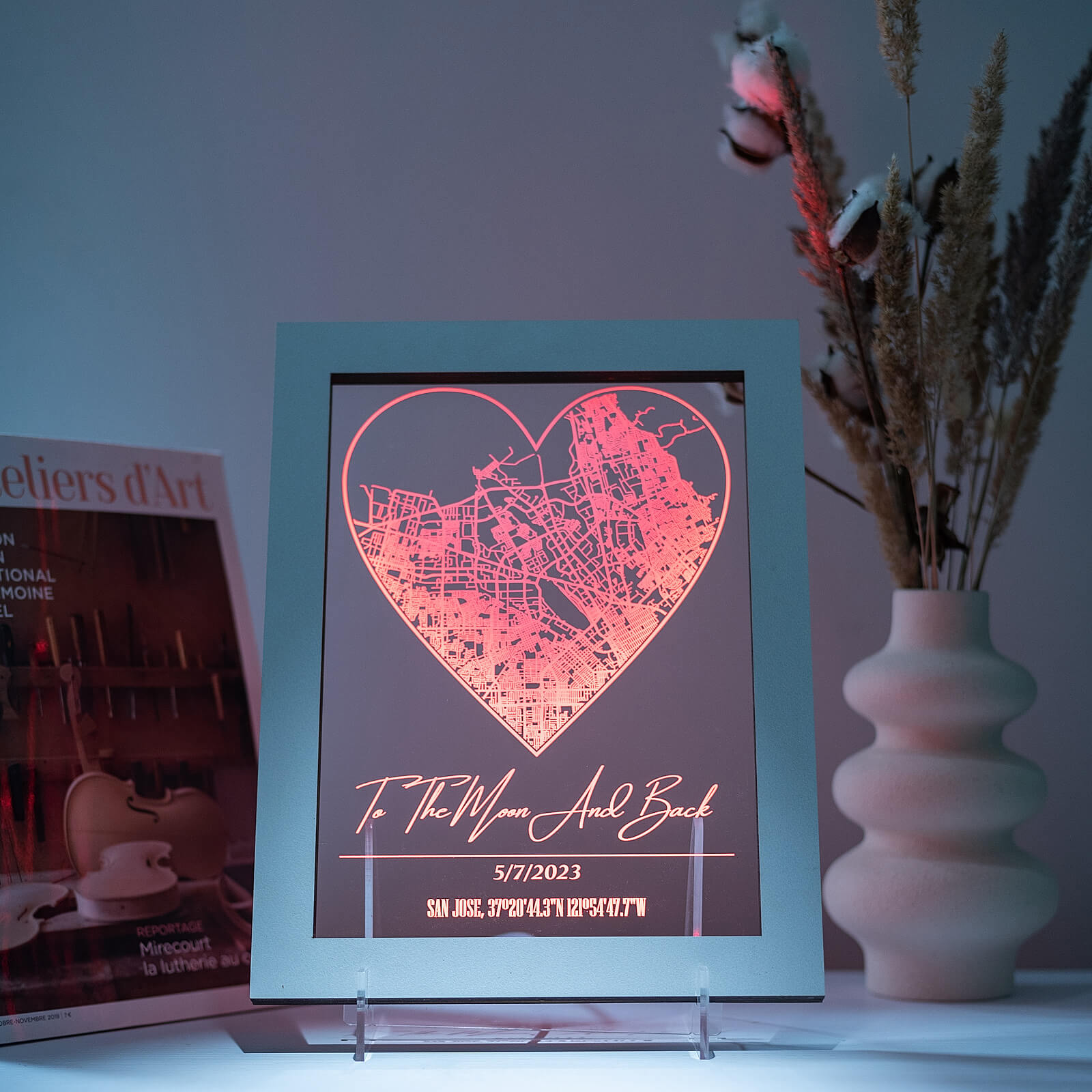 Custom City Map Light Frame - Personalized Urban Art