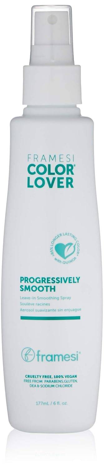 Framesi Color Lover Progressively Smooth Leave-In Smoothing Spray in white and teal bottle