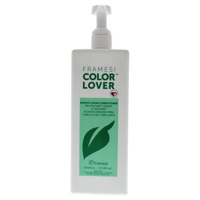 Large 33.8 fl oz bottle of Framesi Color Lover Smooth Shine Conditioner in white and green packaging.