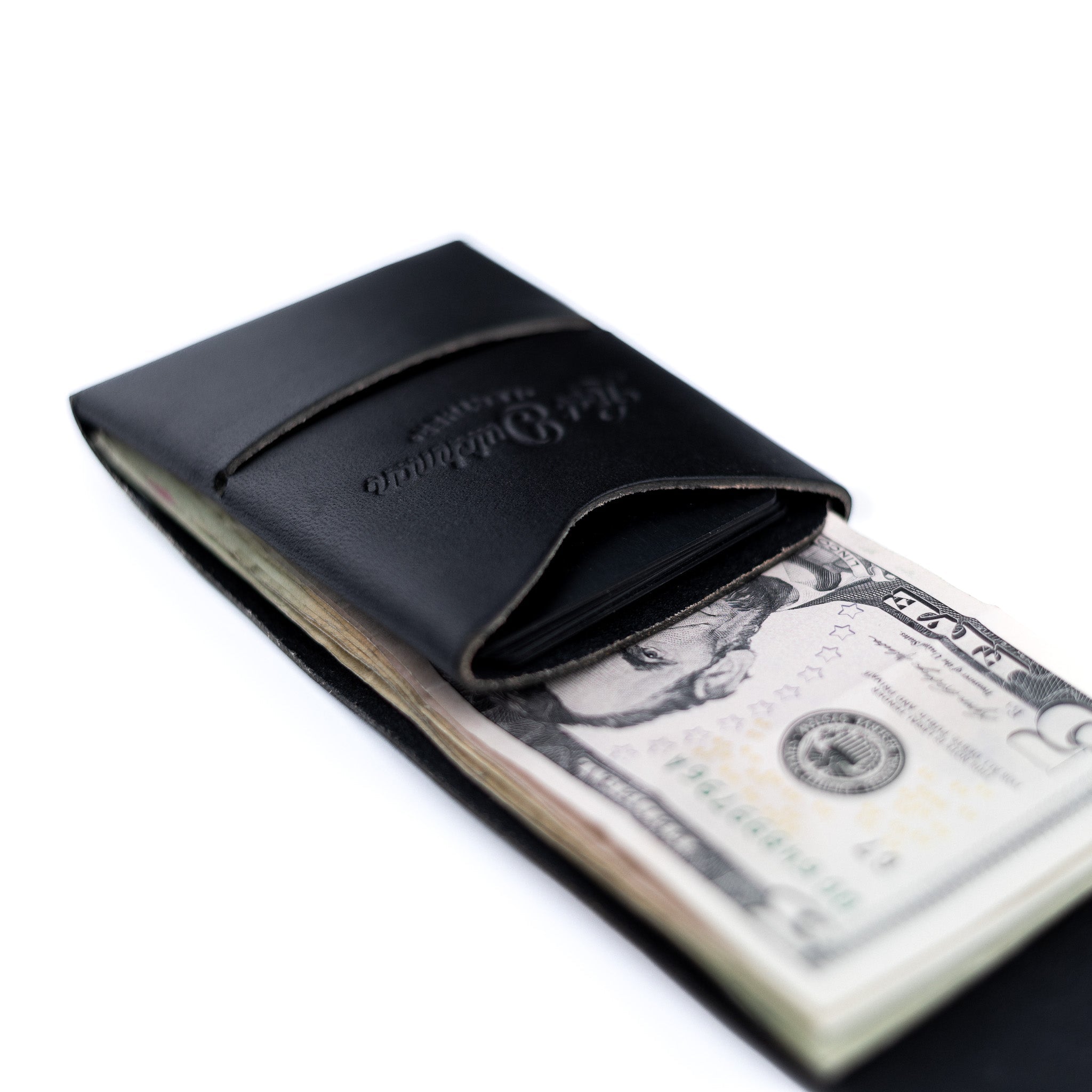 Franklin 2 Black Leather Scarf - Minimalist Designer Accessory