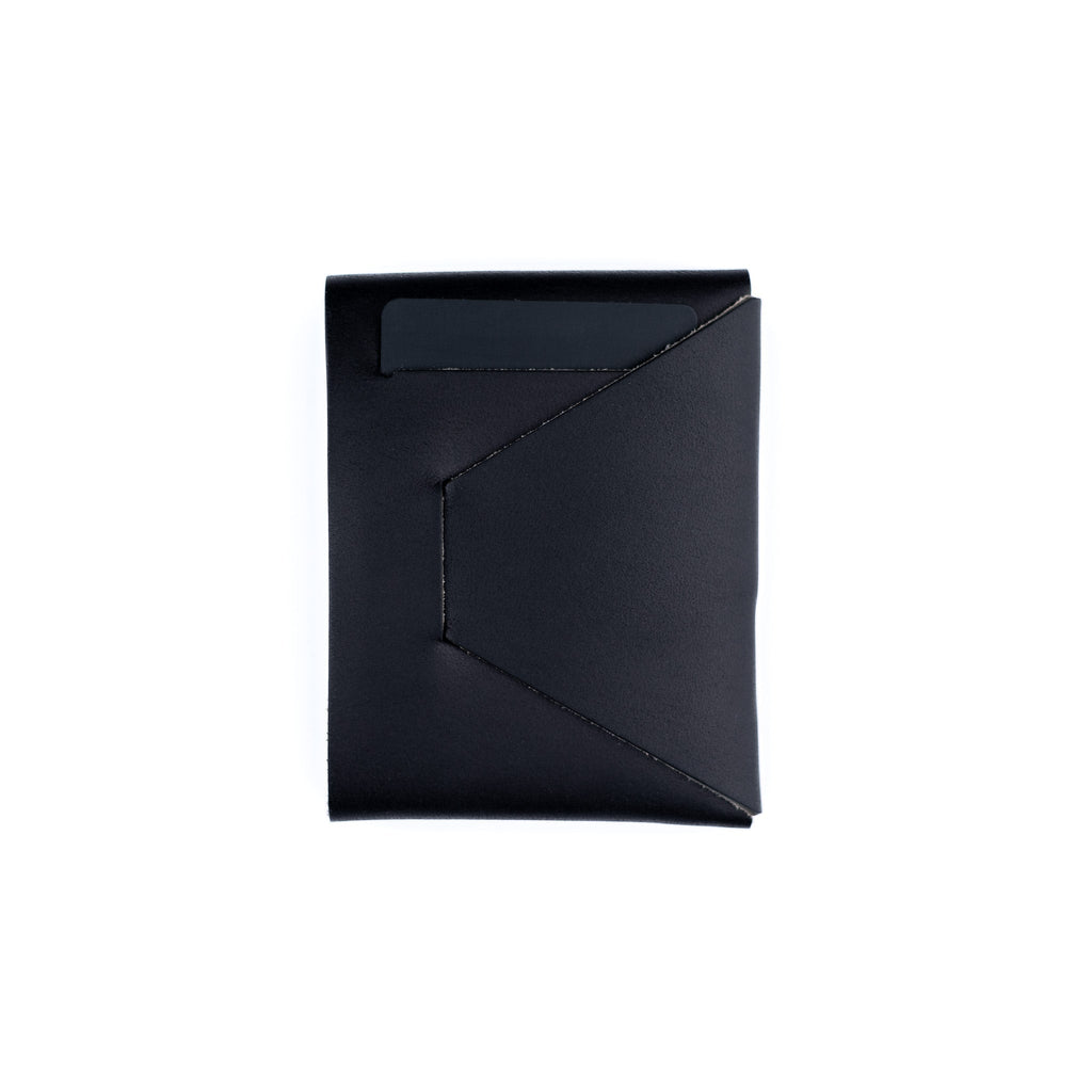 Franklin 2 Black Leather Scarf - Minimalist Designer Accessory