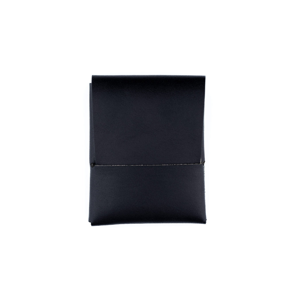 Franklin 2 Black Leather Scarf - Minimalist Designer Accessory