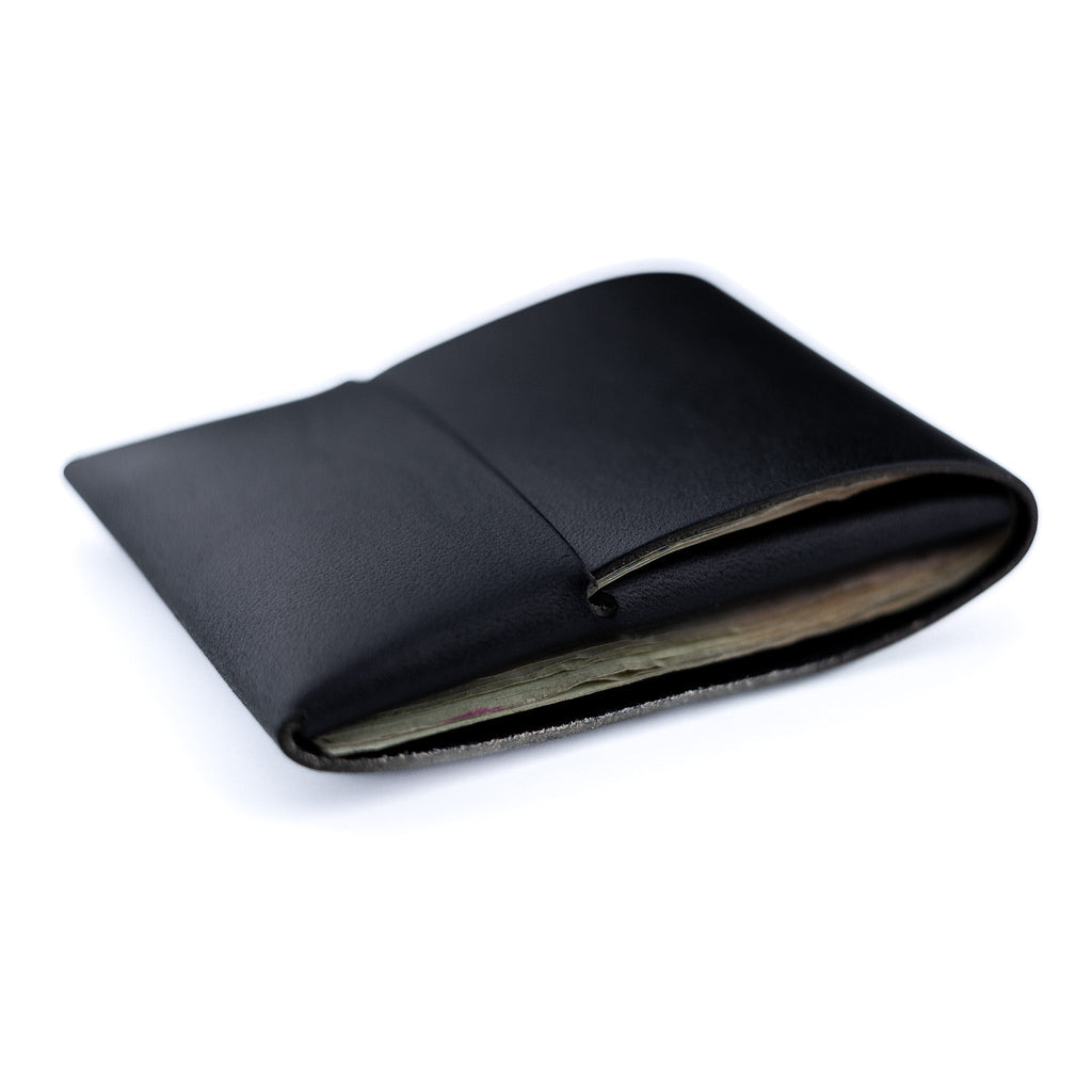 Franklin 2 Black Leather Scarf - Minimalist Designer Accessory