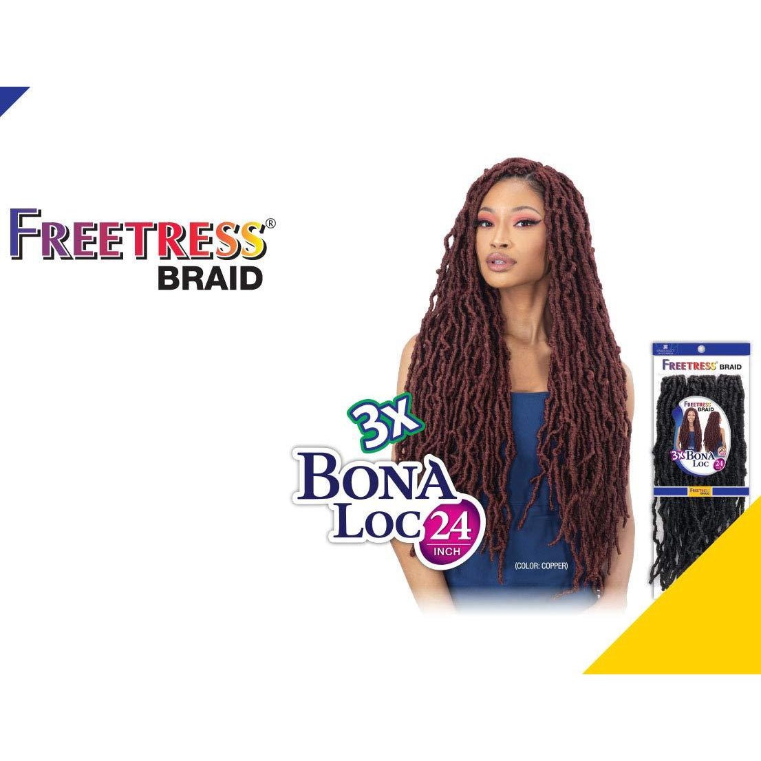 FreeTress 3X Bona Loc 24 inch pre-looped crochet hair extensions in natural texture