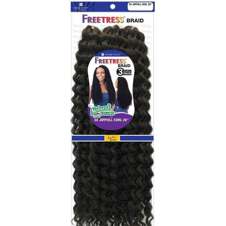 FreeTress Braid 3X Joyful Curl 20-inch synthetic hair extensions in a curly texture