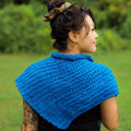 French Hen Shawl displayed on a mannequin showcasing the granite stitch pattern